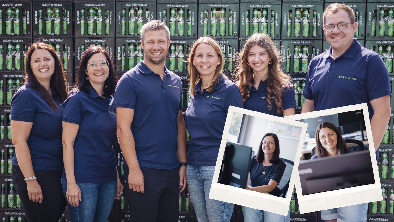 Foto von unseren Büromitarbeitern und 2 Fotos von unseren Bürodamen bei der Arbeit